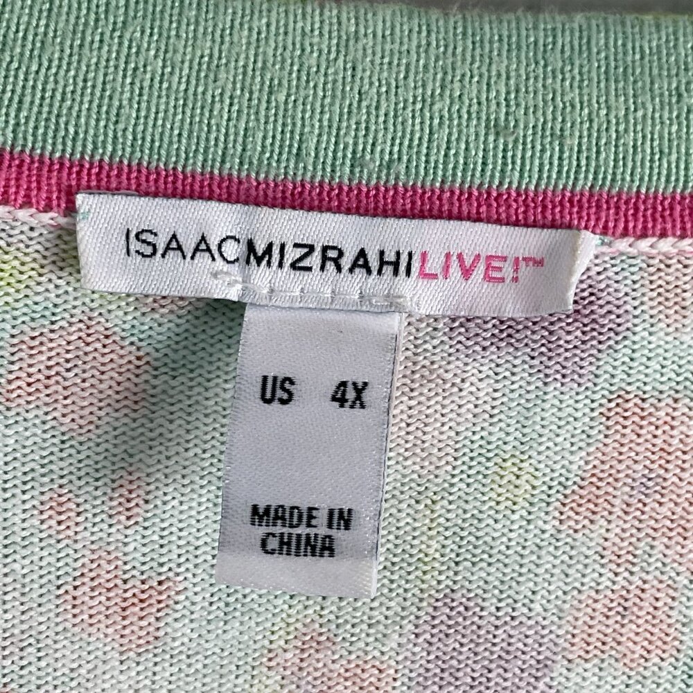 Isaac Mizrahi‎ Live! Womens Plus 4X Floral Open Cardigan Colorful Bolero Knit - Picture 5 of 12